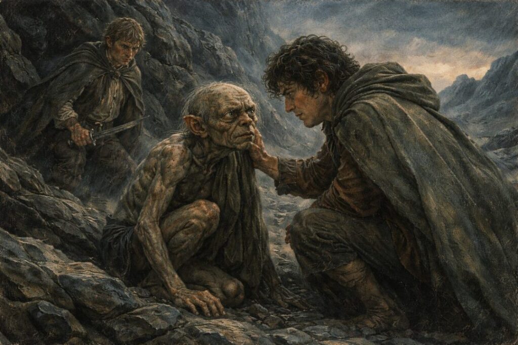 A moment of tension at twilight