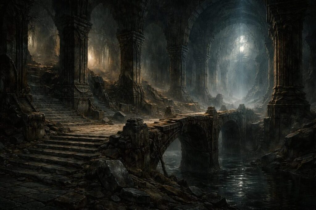 Abandoned dwarven hall of shadows