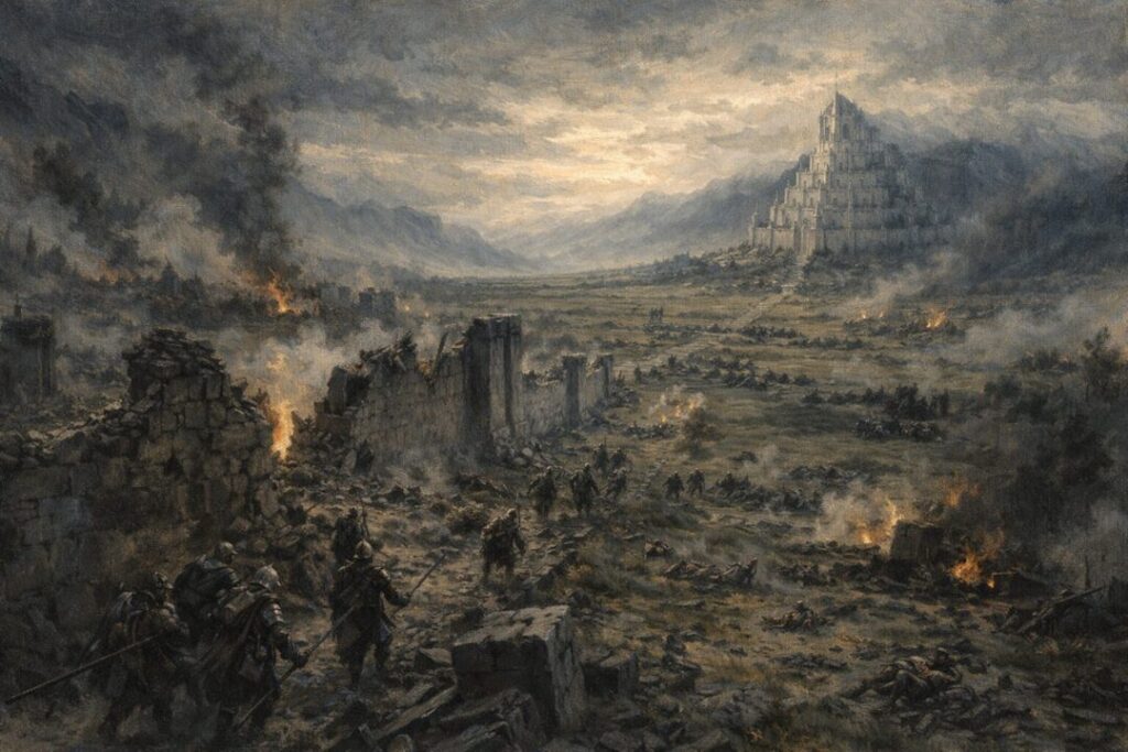 Aftermath of battle at Pelennor Fields