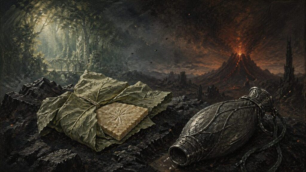 Ancient offering in a fiery wasteland