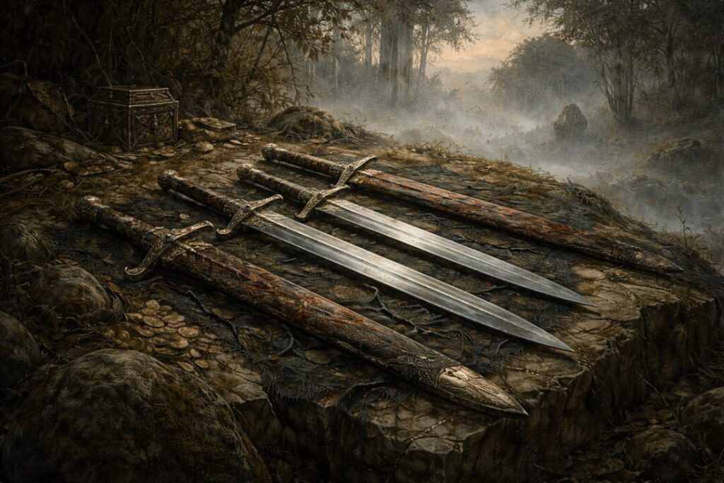 Ancient swords in the mist