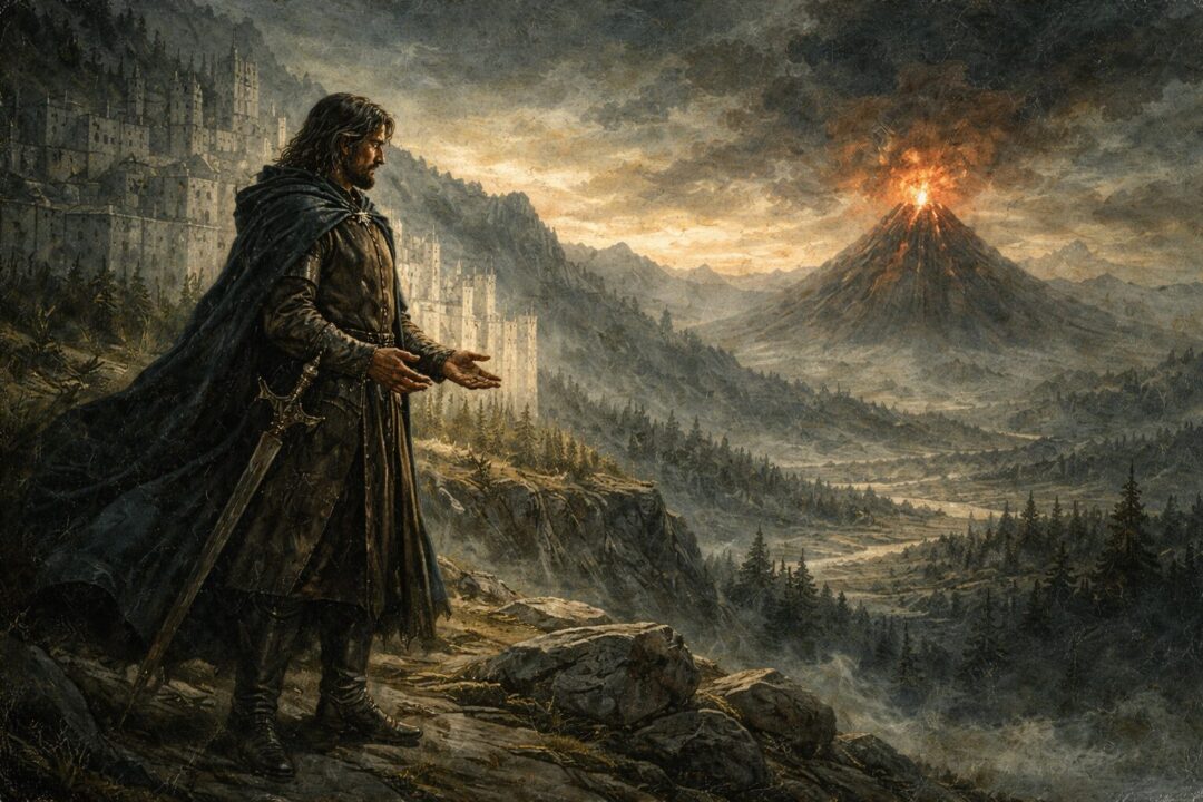 Aragorn at dawn near Minas Tirith