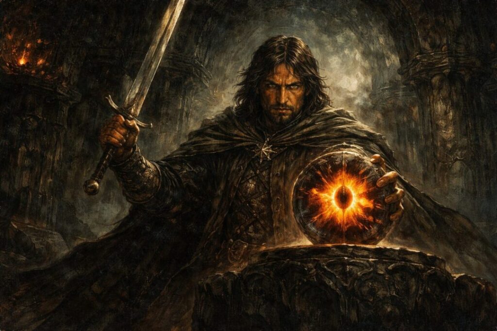 Aragorn's resolve in the palantír
