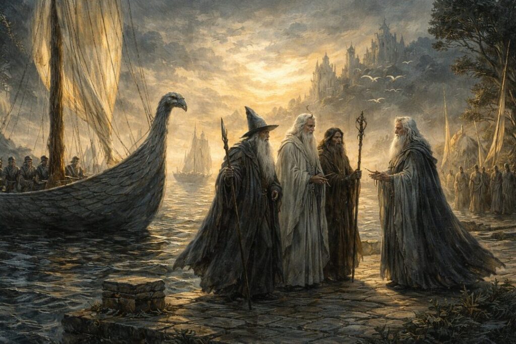 Arrival of the wizards at the Havens