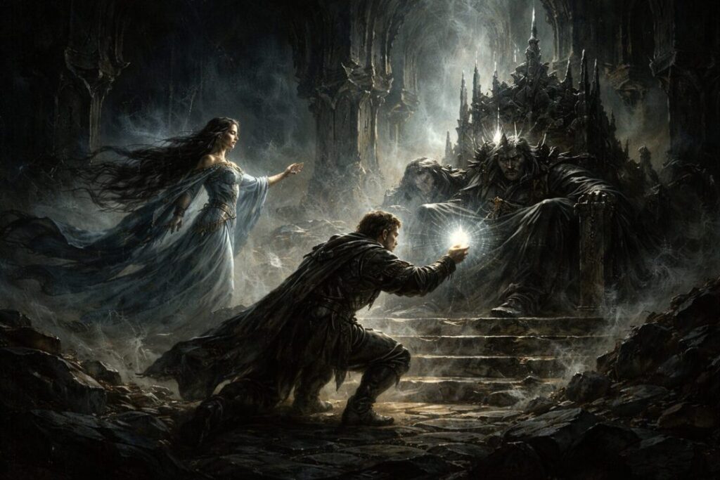 Beren and Lúthien before Morgoth's crown
