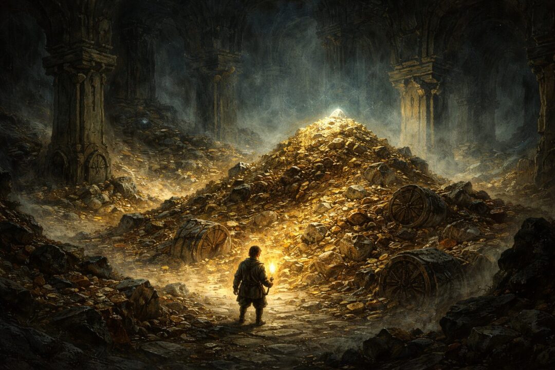 Bilbo in Erebor’s treasure hall