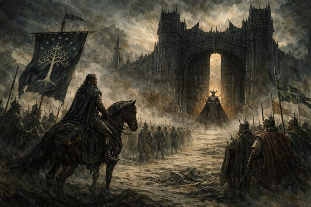 Confrontation at the Black Gate lotr