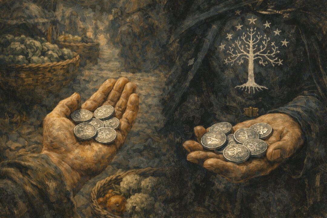 Contrasting hands, differing coins