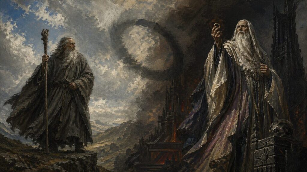 Duel of ancient wizards and fate