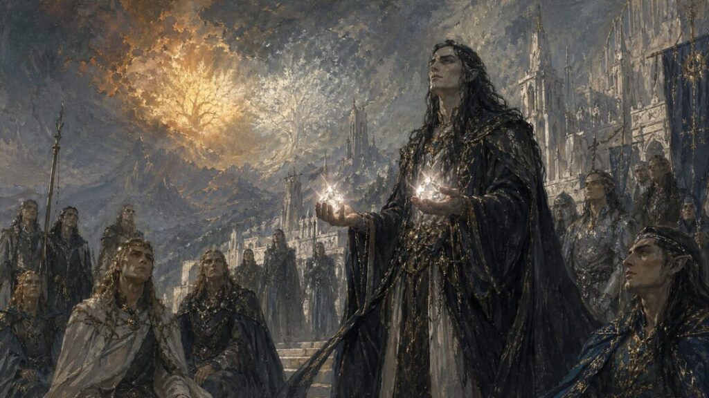 Elven ceremony under the twin trees