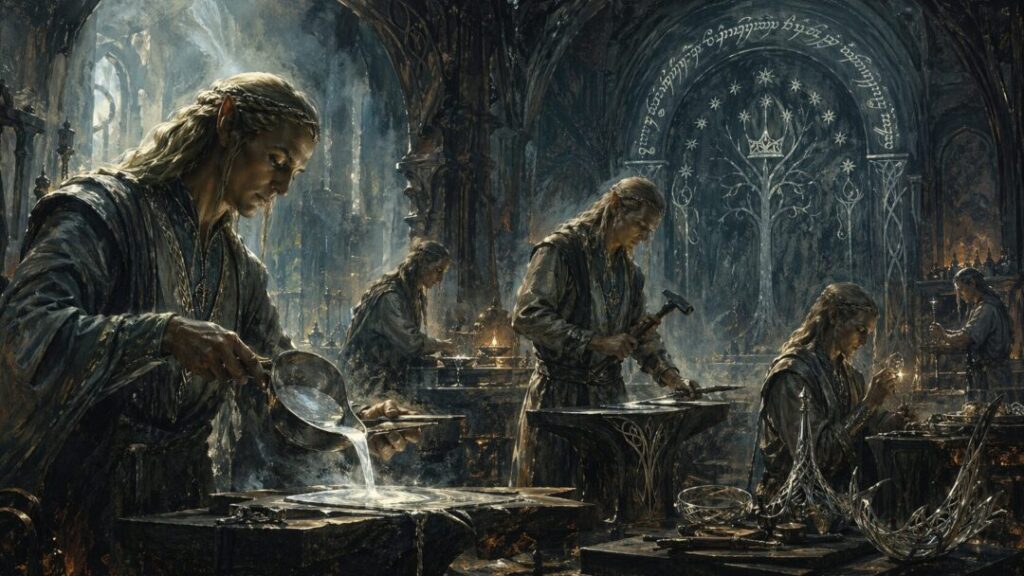 Elven forge of ornate craftsmanship
