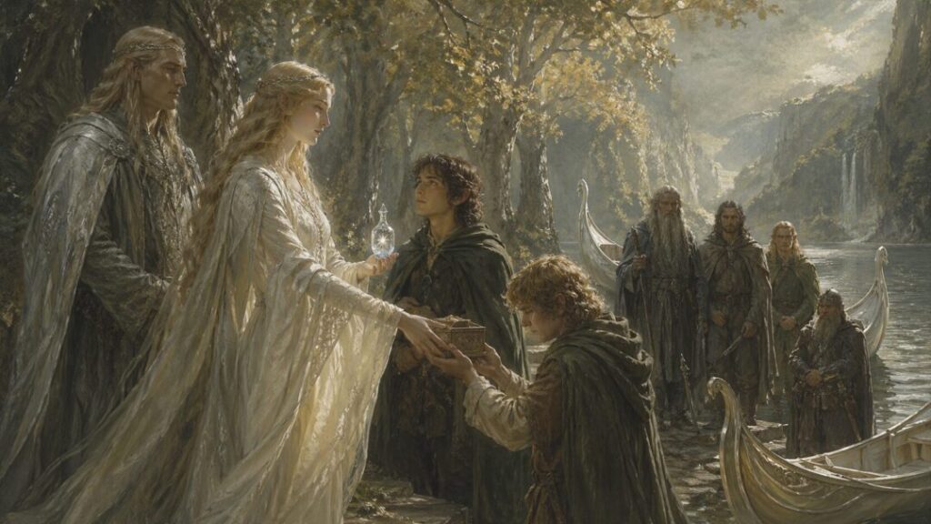 Elven gift-giving by the riverbank