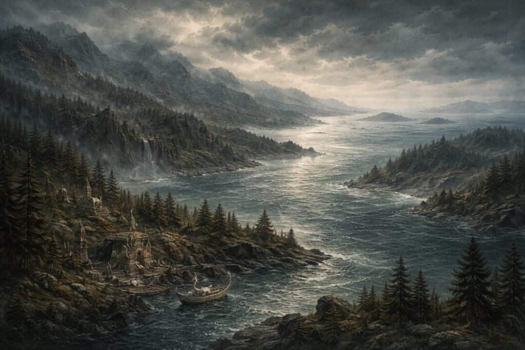 Elven harbor by the Gulf of Lhûn