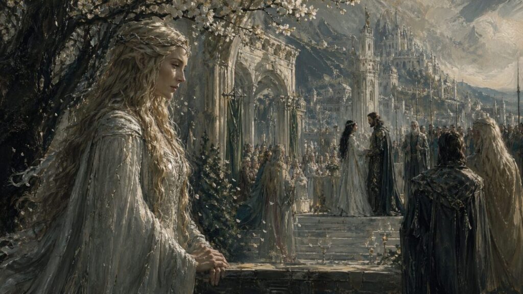 Elven reflection at a regal ceremony