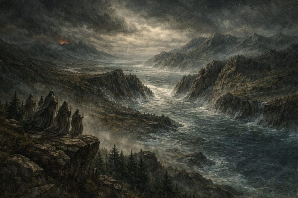 Elven survivors amidst Beleriand's ruin