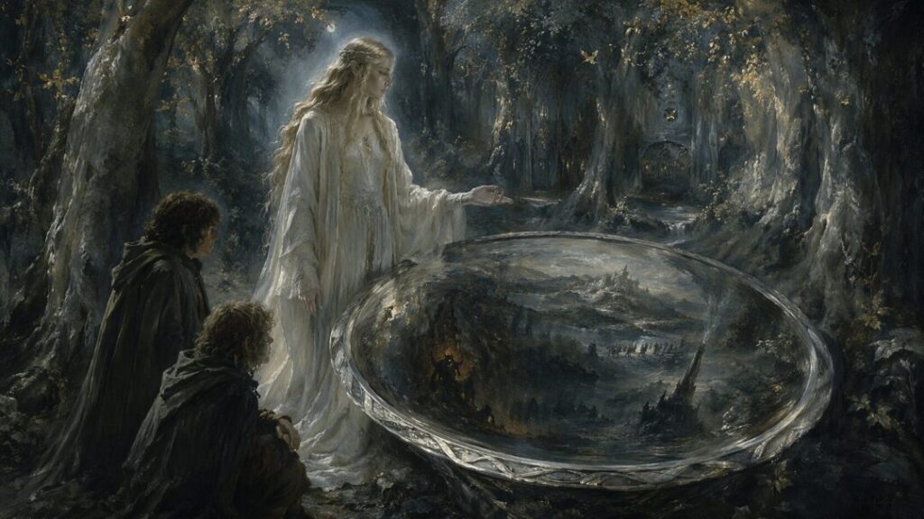 Elven visions in a moonlit grove