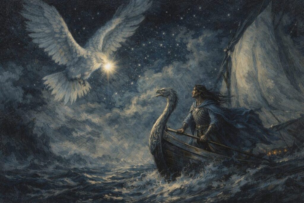 Elwing's descent over the mariner's ship