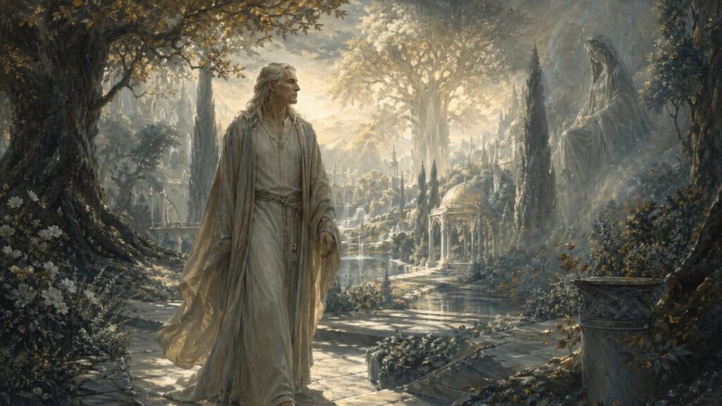 Ethereal garden of ancient whispers