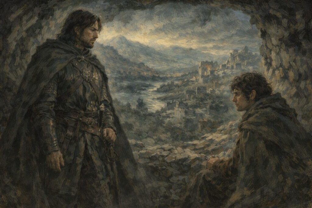 Faramir and Frodo at Henneth Annûn