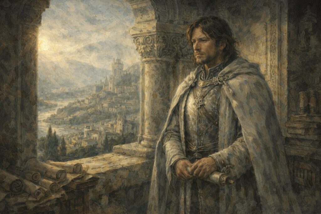 Faramir gazes over Minas Tirith