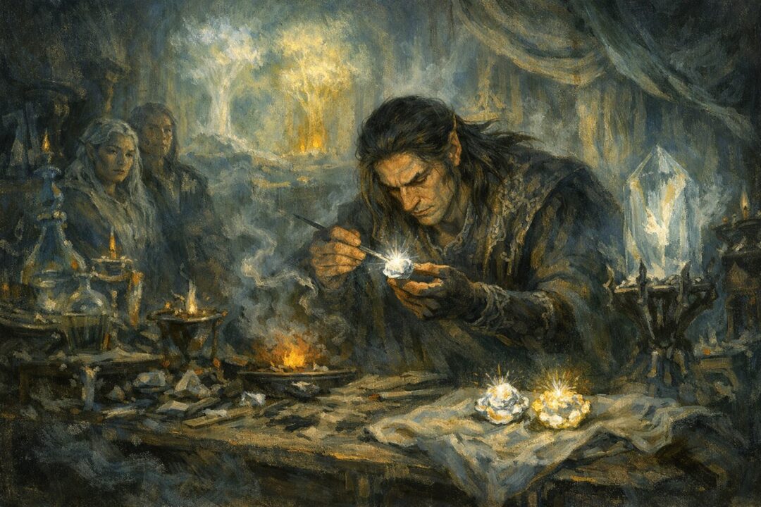 Fëanor crafting the Silmarils in Aman