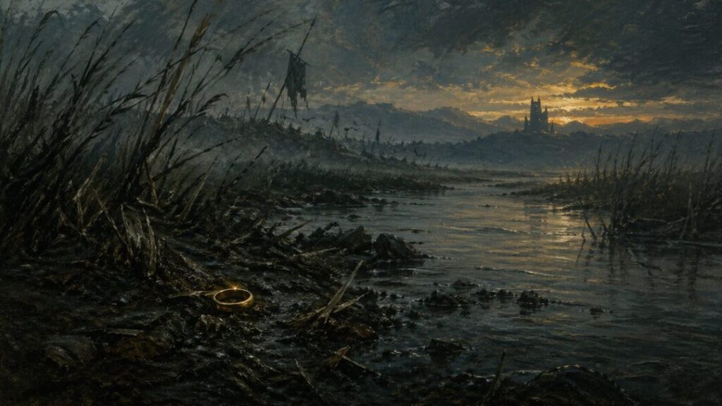 Forgotten battlefield at twilight