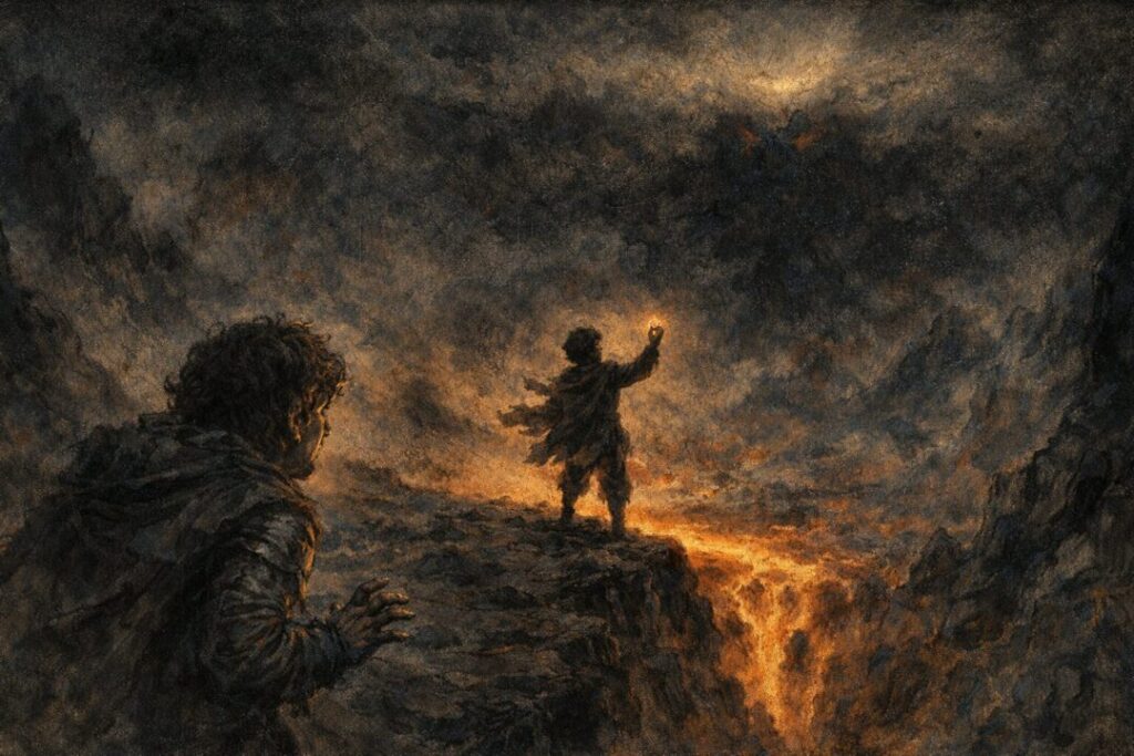 Frodo and Sam at the Crack of Doom