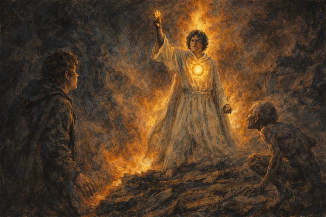 Frodo's defiance at Mount Doom