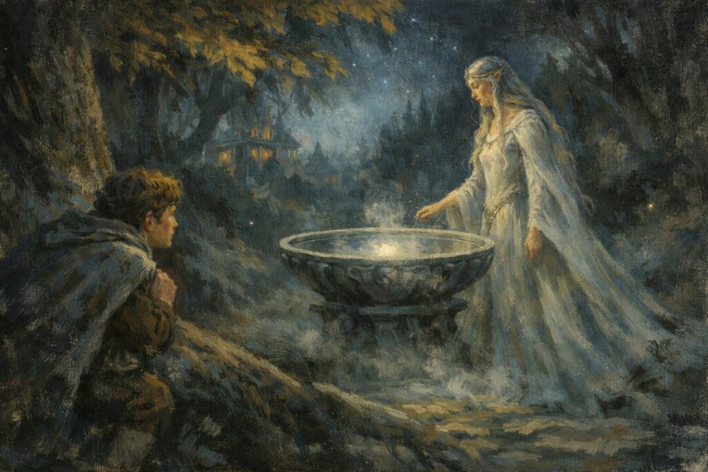 Galadriel and the Mirror at night