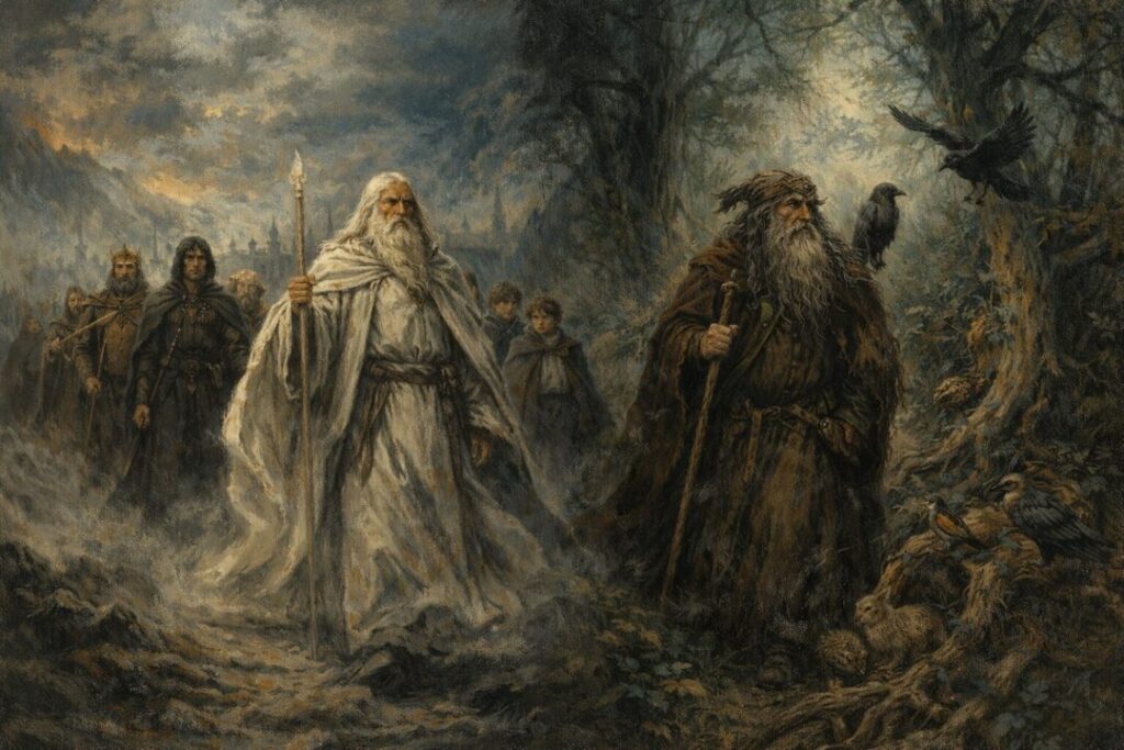 Gandalf and Radagast in contrast