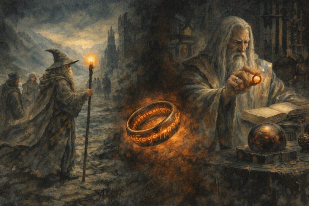 Gandalf and Saruman a tale of contrast