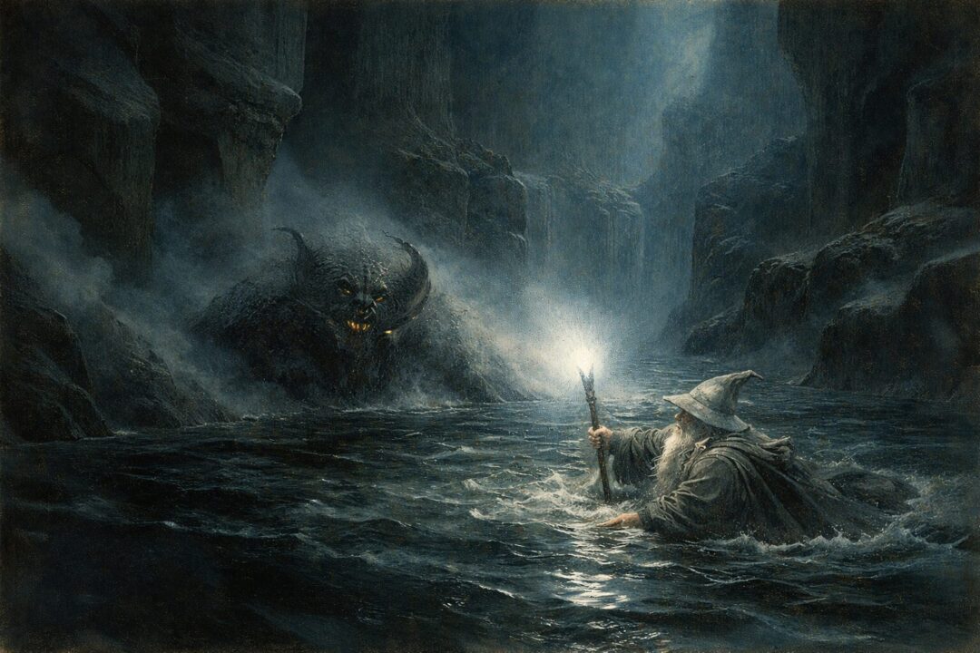Gandalf and the Balrog in Moria lotr
