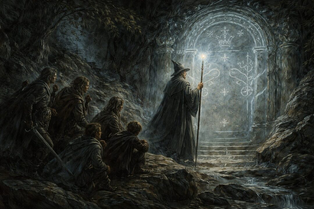 Gandalf at the doors of Moria