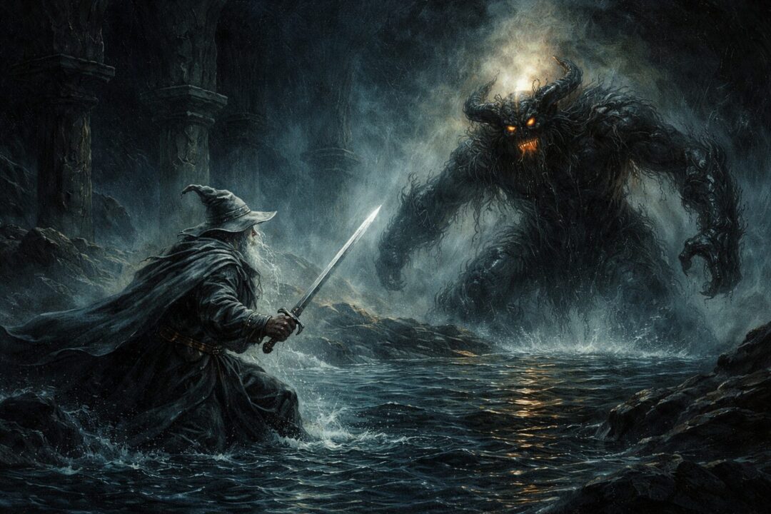 Gandalf vs Balrog in Khazad-dûm