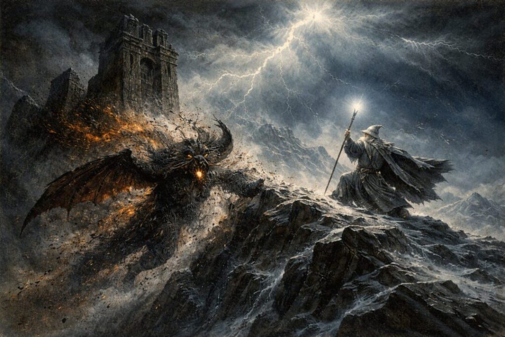 Gandalf vs. Durin's Bane on Zirakzigil