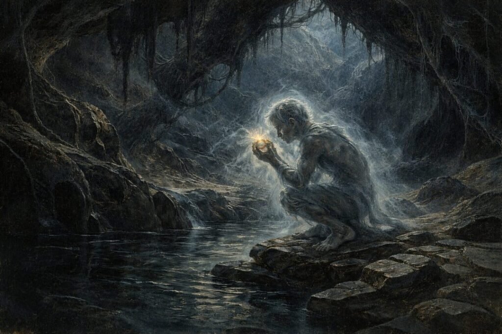 Gollum in the dark depths