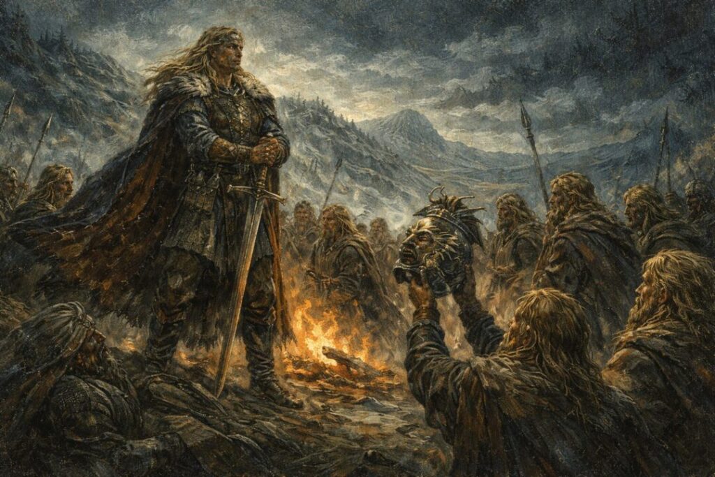 Hador Goldenhead rallies his warriors