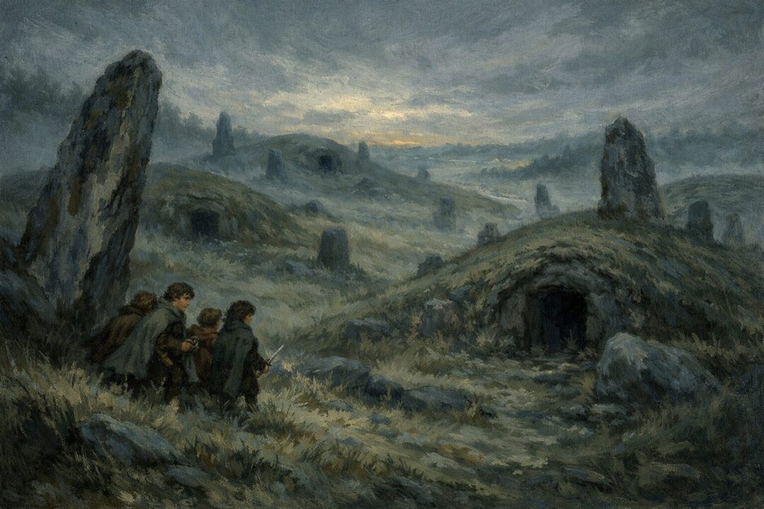 Hobbits at twilight in the Barrow-downs