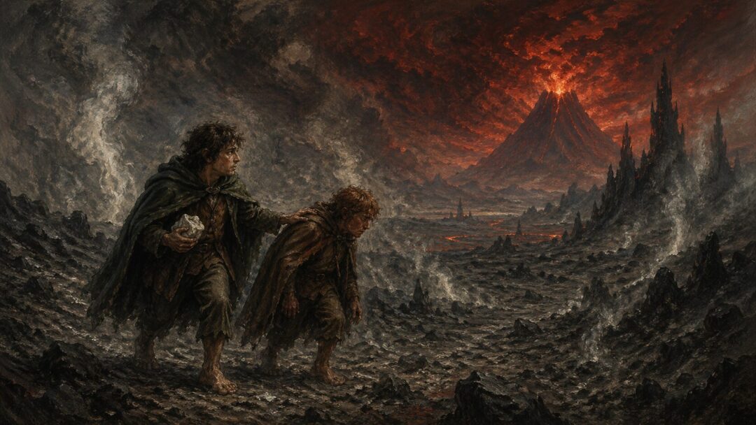 Journey through a volcanic wasteland