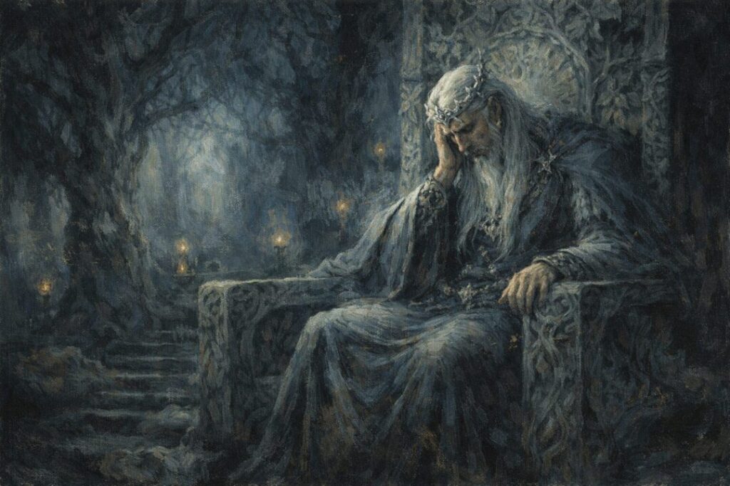 King Thingol in mourning throne