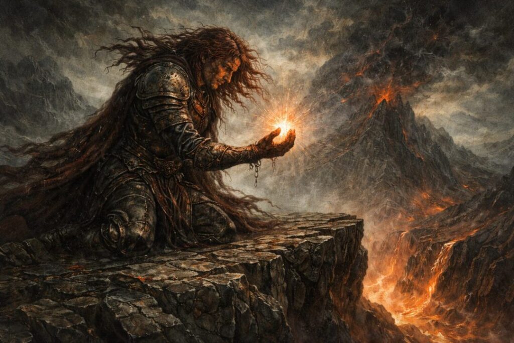 Maedhros and the burning Silmaril