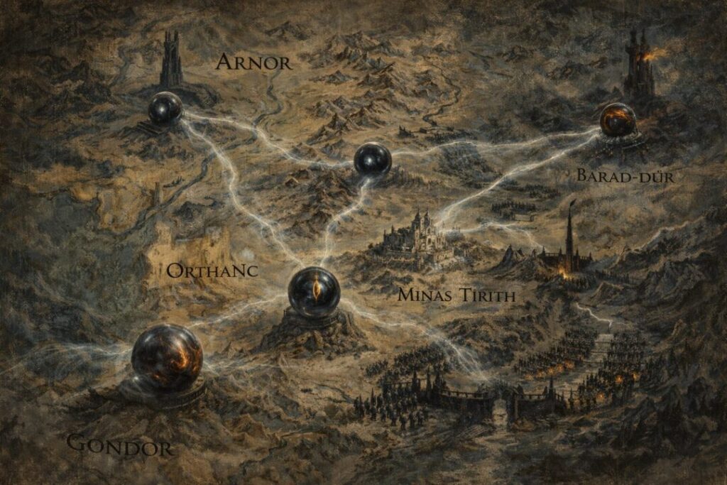 Map of Middle-earth and palantíri