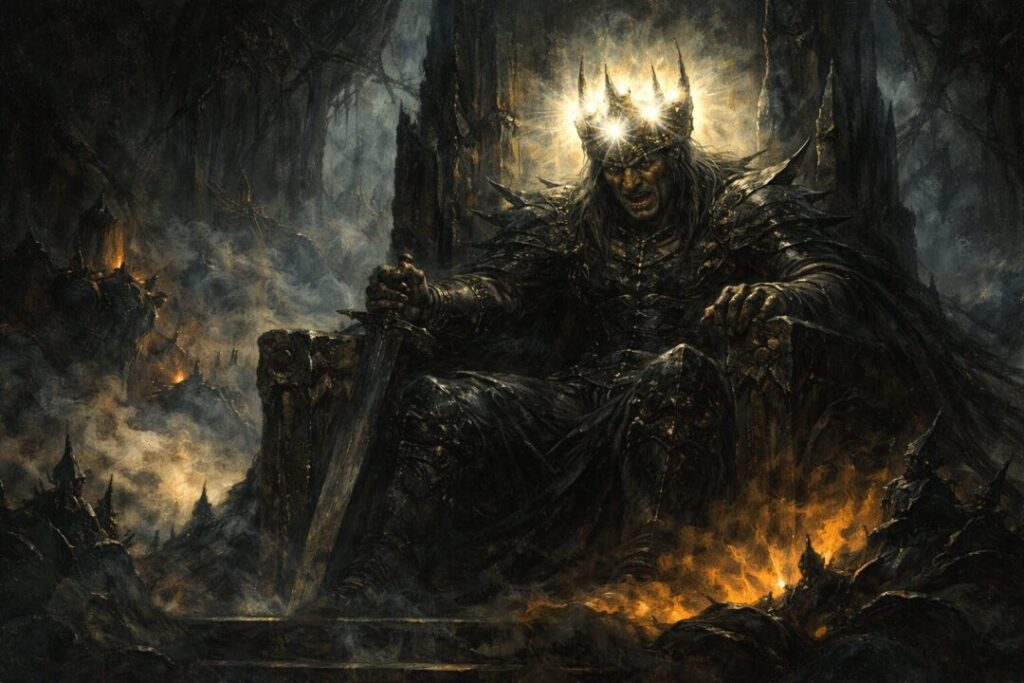 Morgoth on his dark throne