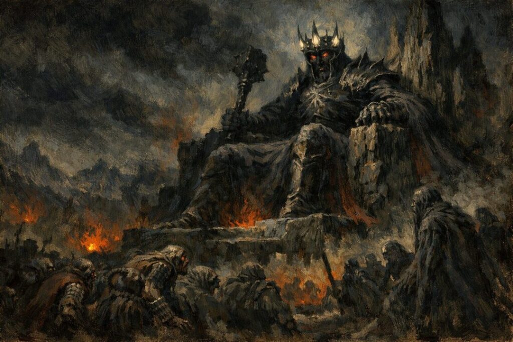 Morgoth's dark throne in Angband