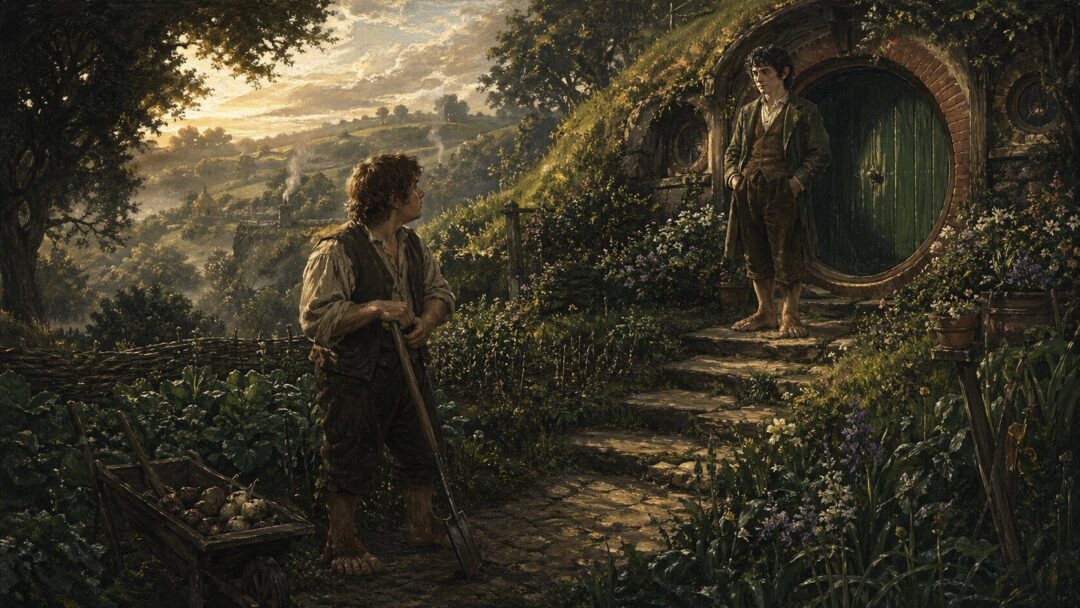 Morning in the Hobbiton garden