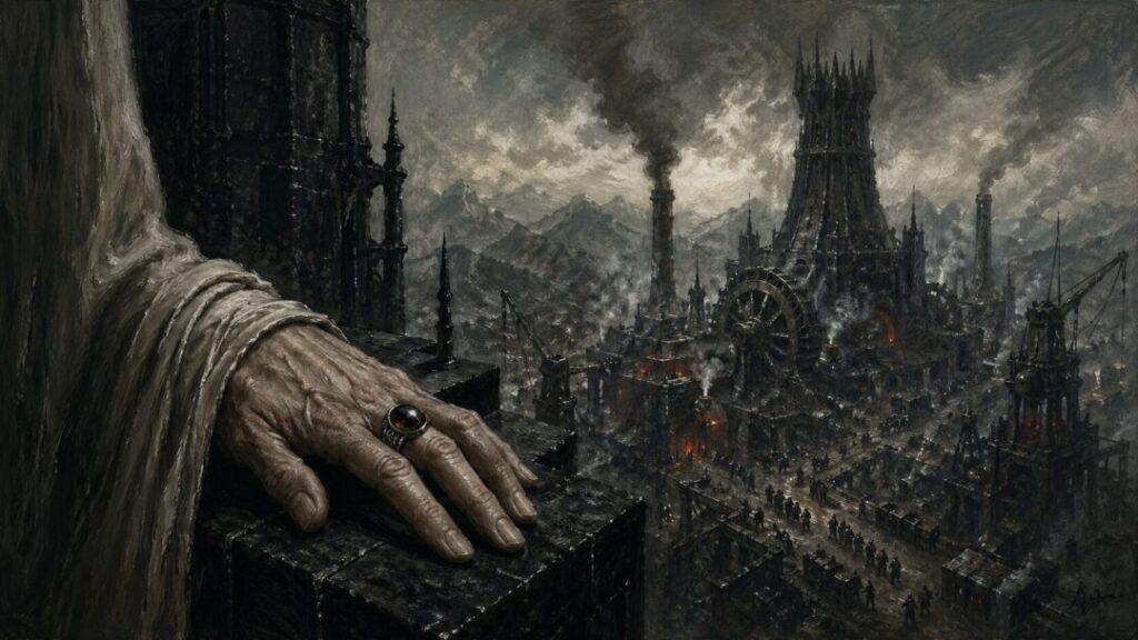 Overlooking the industrial stronghold