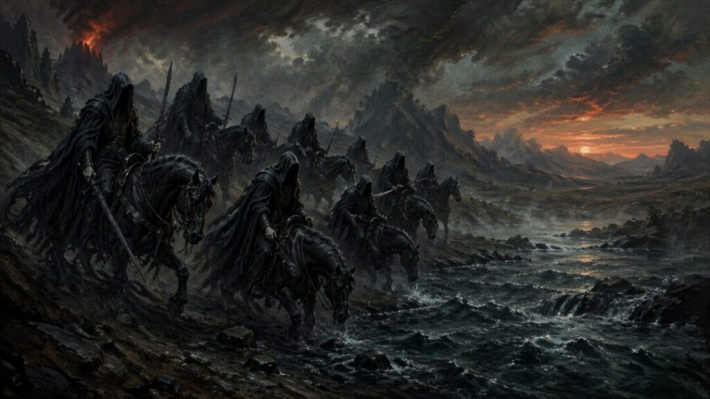 Riders at the river's edge