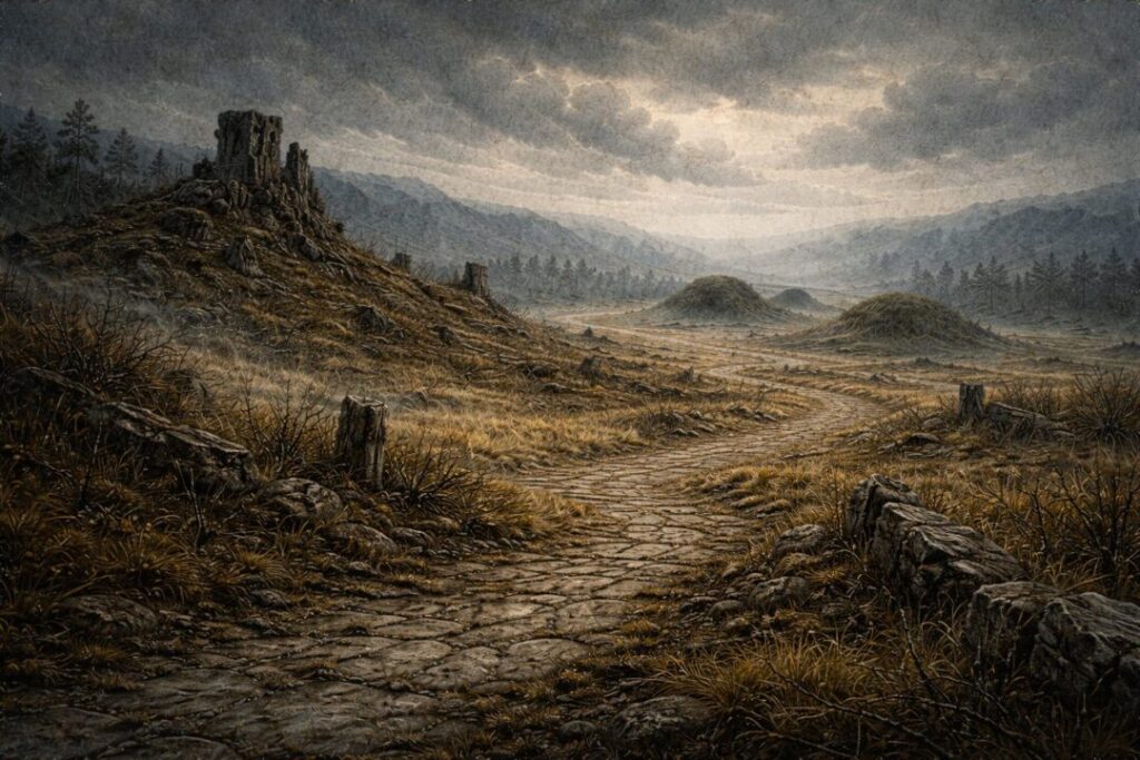 Ruins of Cardolan in twilight