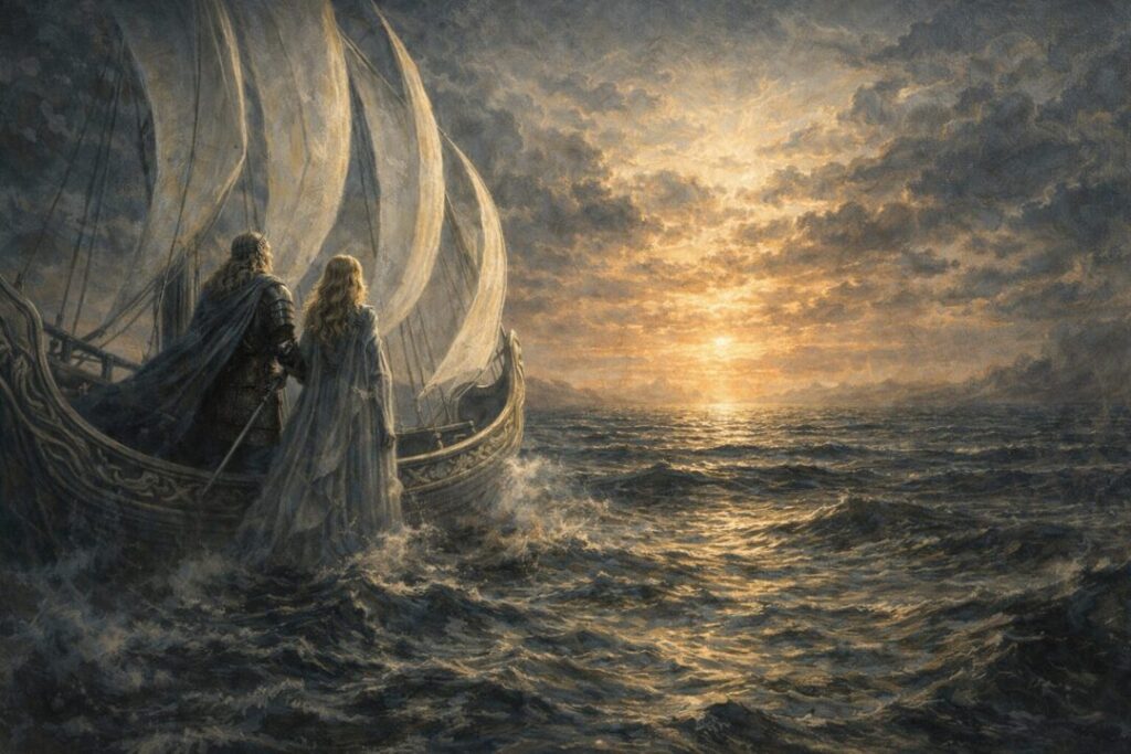 Sailing towards the distant West