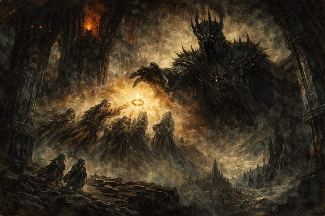 Sauron in the fires of Mordor